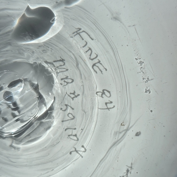 Jody Fine Signed Hand Blown Multicolor Glass Marble Bowl Rare Retired 7.5" - Picture 5 of 9